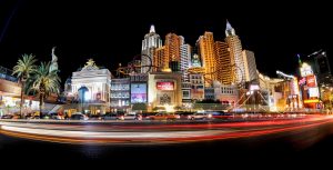 The Las Vegas Strip lit up at Night