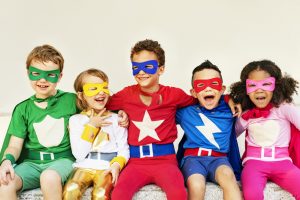 Superhero Day at Discovery Children's Museum- kids dress up.
