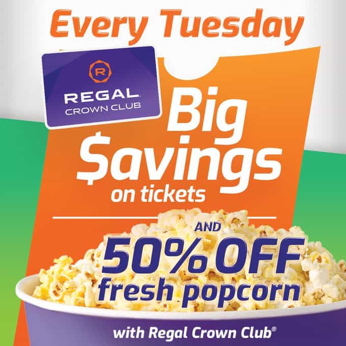 Save big at Regal cinemas every tuesday