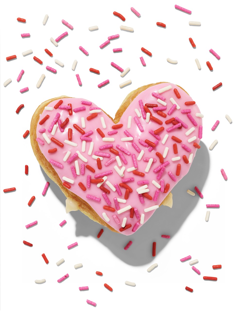 Dunkin' Valentine's Day heart shaped donuts