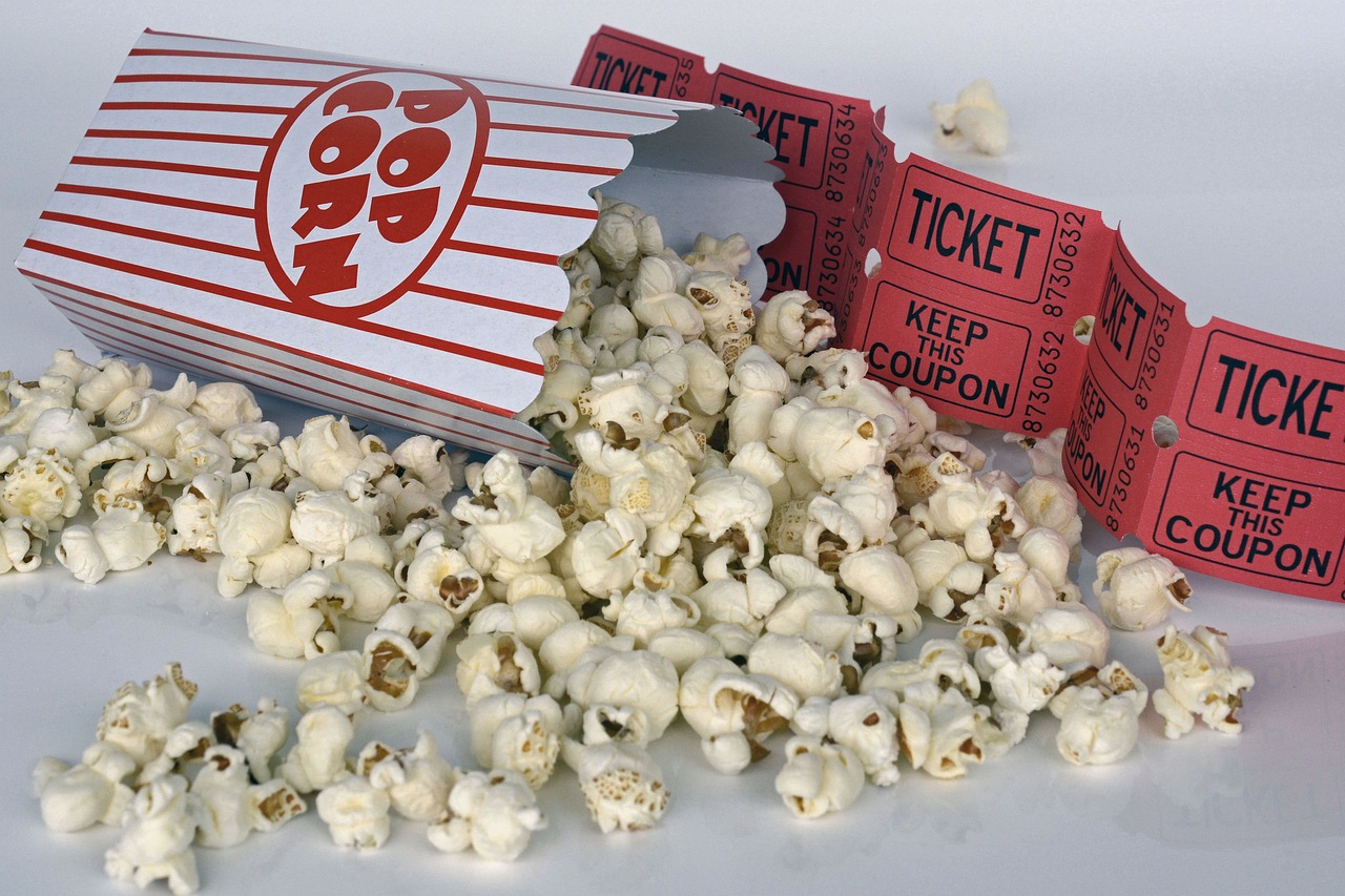 movie popcorn and tickets