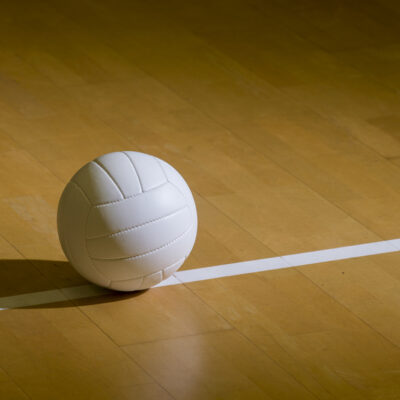 Volleyball court floor with ball Vegas Thrill professional volleyball